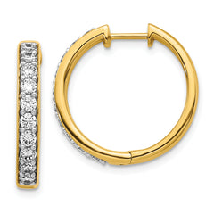 10k Diamond Hinged Hoop Earrings