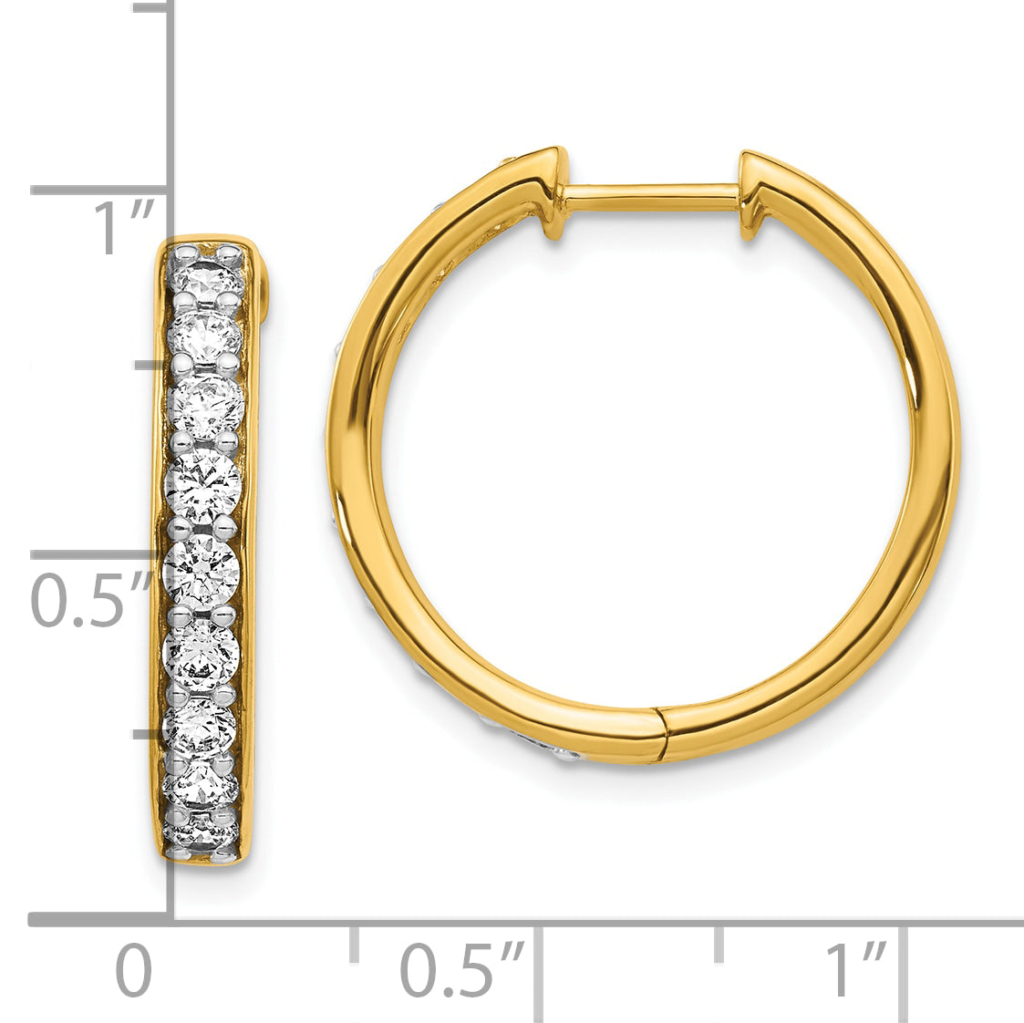 10k Diamond Hinged Hoop Earrings