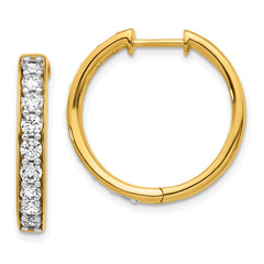 10k Diamond Hinged Hoop Earrings