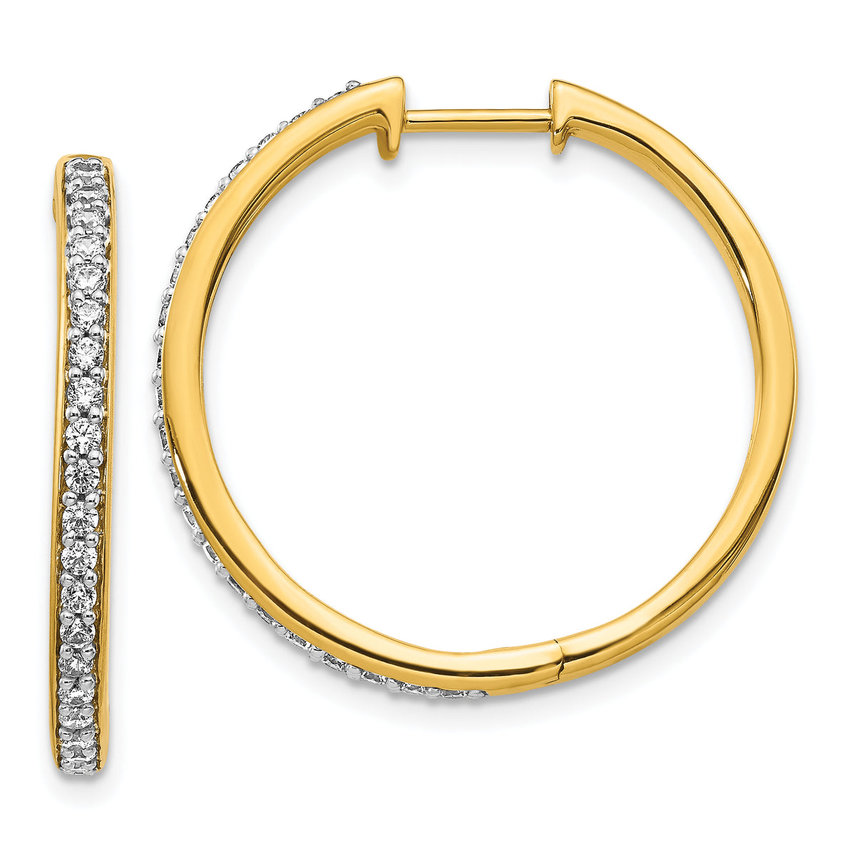 10k Diamond Hinged Hoop Earrings