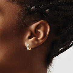 10k Yellow Gold Diamond Milgrain Hinged Hoop Earrings