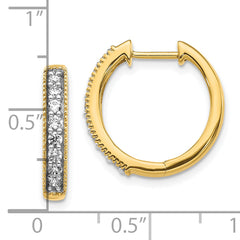 10k Yellow Gold Diamond Milgrain Hinged Hoop Earrings