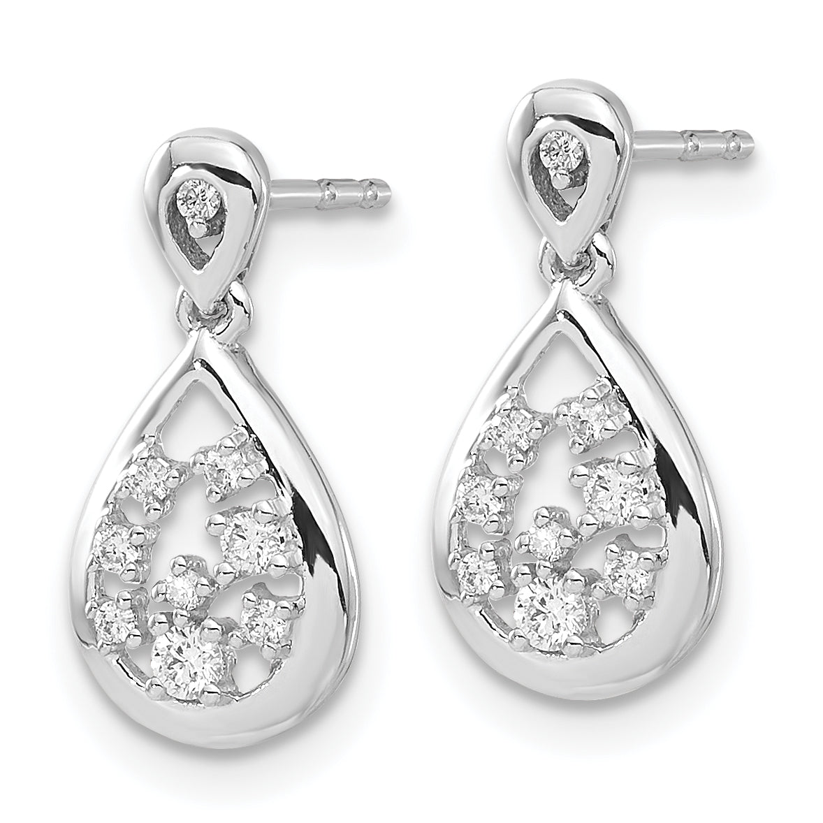 14K White Gold Lab Grown Diamond Post Earrings