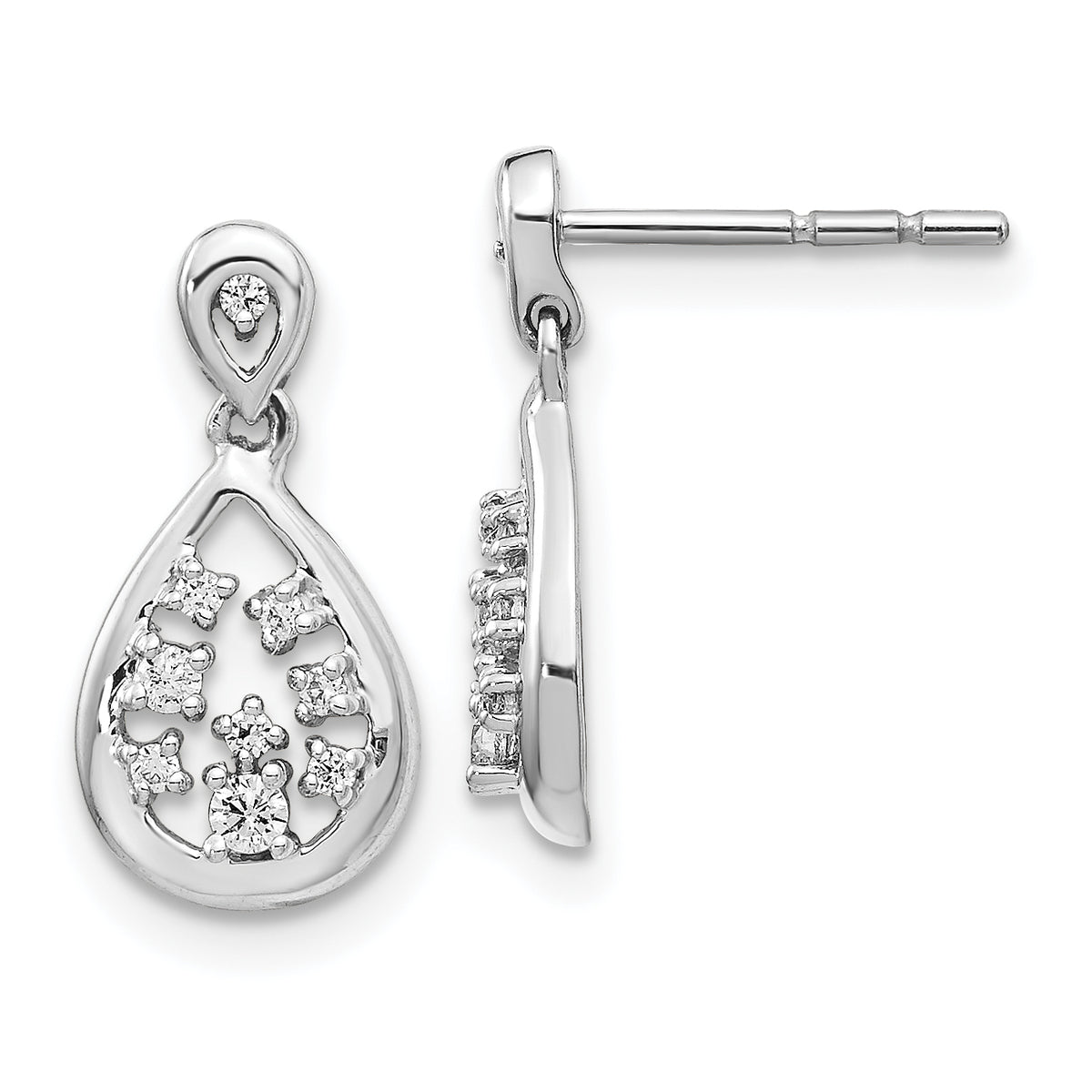 14K White Gold Lab Grown Diamond Post Earrings