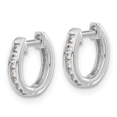 10k White Gold Diamond Hinged Hoop Earrings