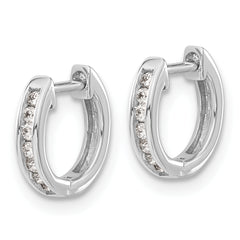 14K White Gold Lab Grown Diamond Hinged Hoop Earrings