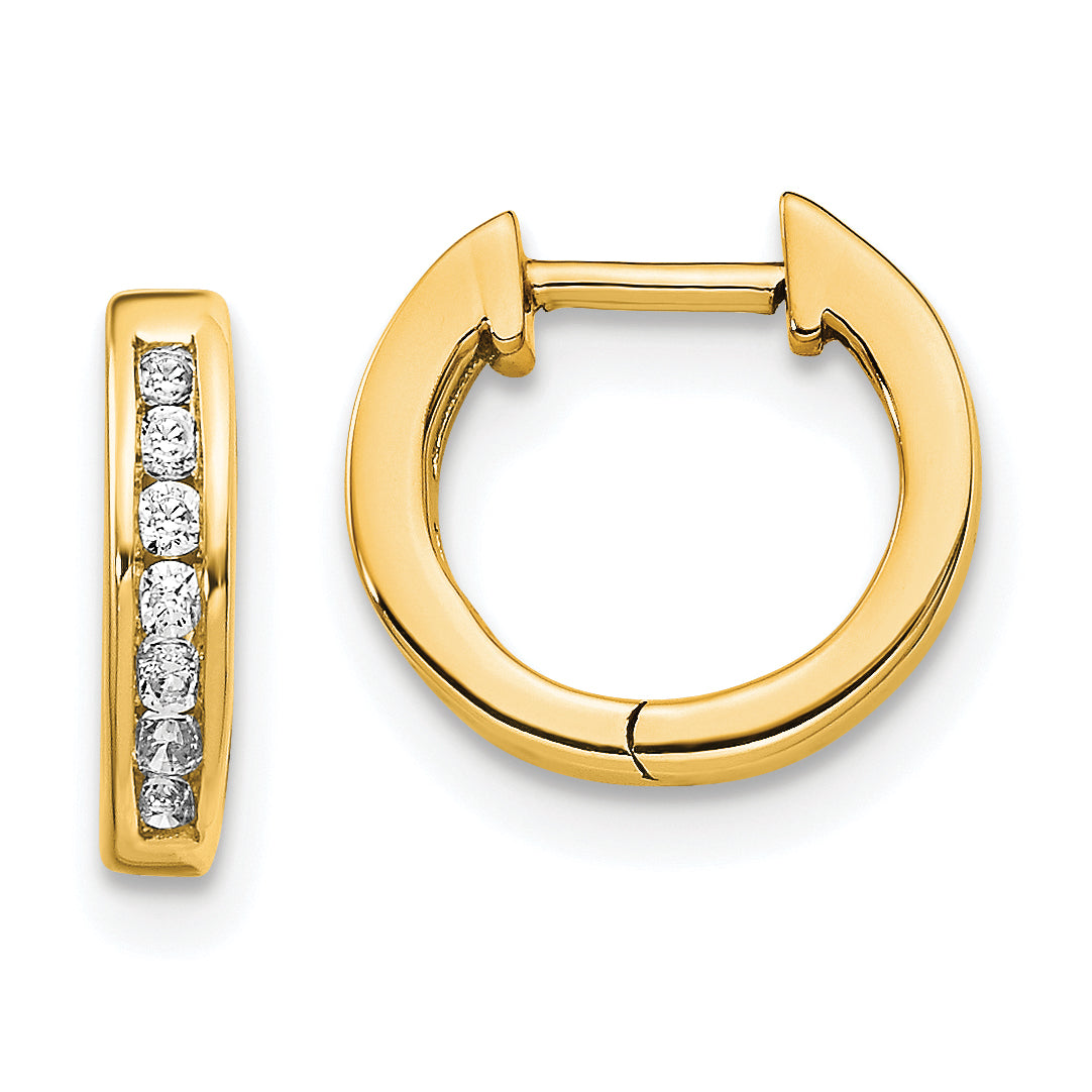 14K Lab Grown Diamond Hinged Hoop Earrings