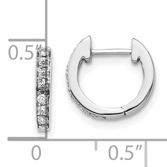 10k White Gold Diamond Hinged Hoop Earrings