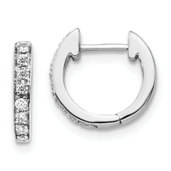 10k White Gold Diamond Hinged Hoop Earrings