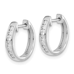 10k White Gold Diamond Hinged Hoop Earrings