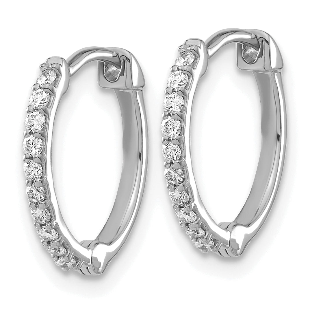 14K White Gold Lab Grown Diamond Hoop Earrings