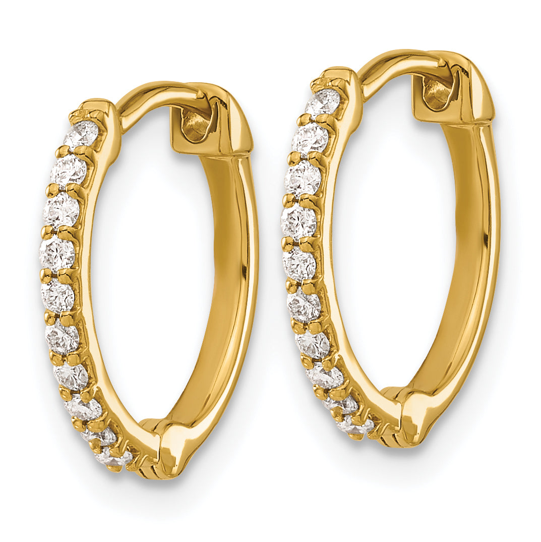 14K Lab Grown Diamond Hinged Hoop Earrings