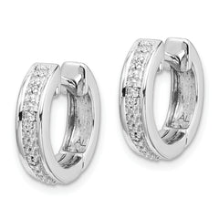 10k White Gold Diamond Complete Hinged Hoop Earrings