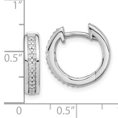 10k White Gold Diamond Complete Hinged Hoop Earrings