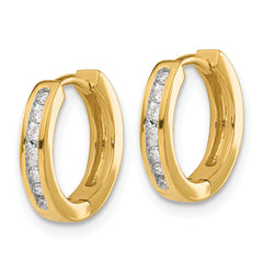 10k Diamond Hinged Hoop Earrings