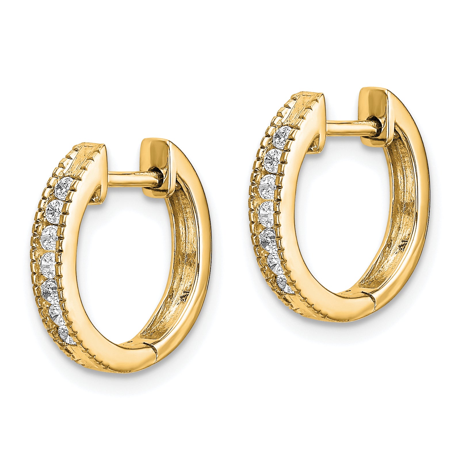 10k Diamond Hinged Hoop Earrings