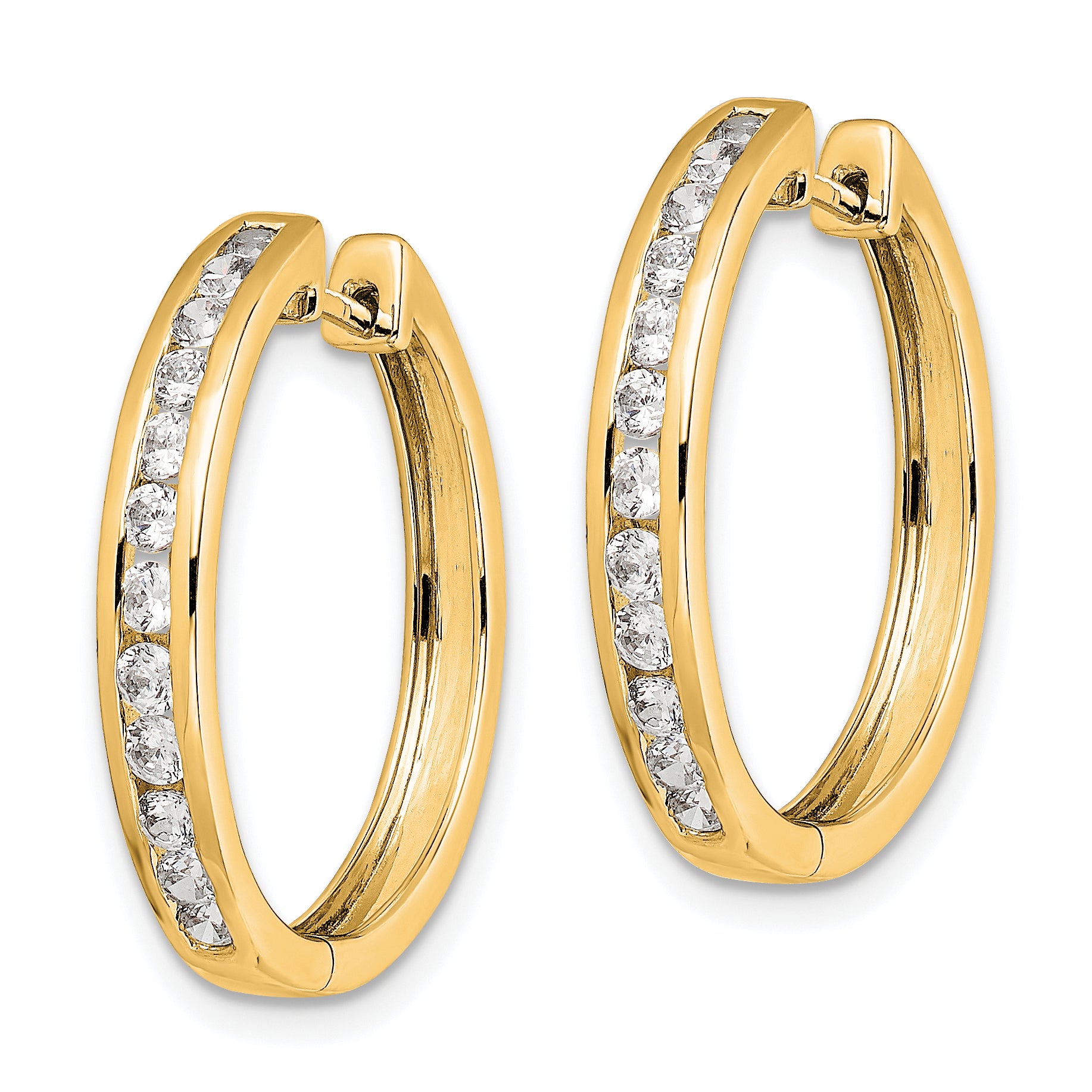 10k Diamond Hinged Hoop Earrings