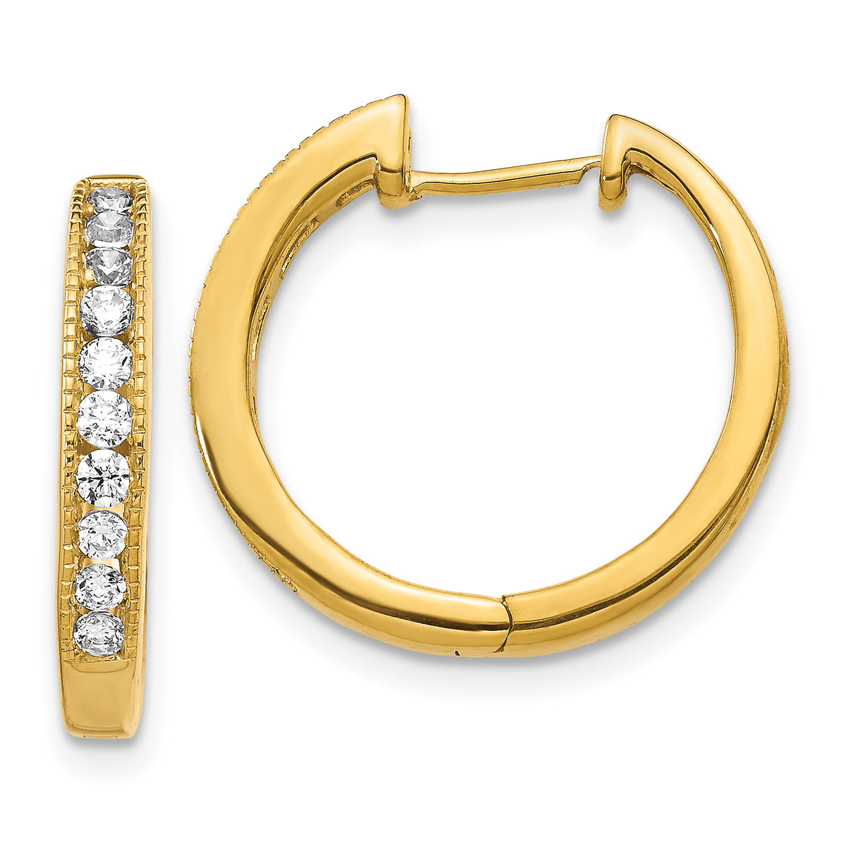 10k Diamond Hinged Hoop Earrings