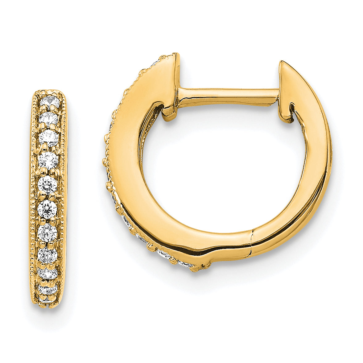 10k Diamond Hinged Hoop Earrings