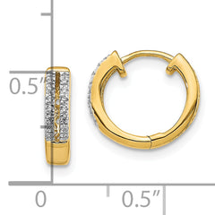 10k Diamond Hinged Round Hoop Earrings