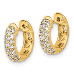 10k Diamond Hinged Hoop Earrings