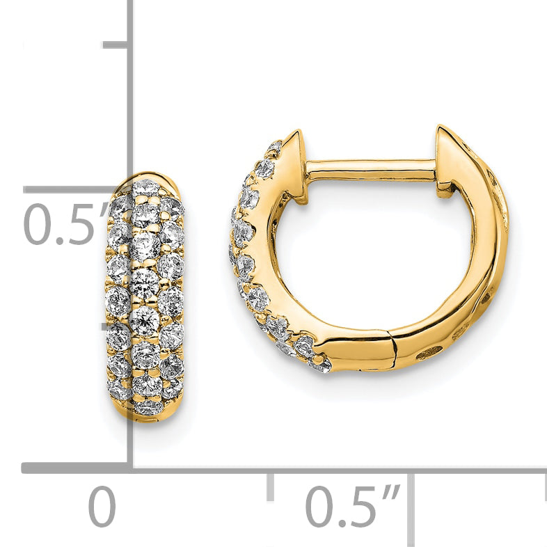 10k Diamond Hinged Hoop Earrings