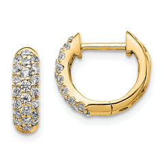 10k Diamond Hinged Hoop Earrings