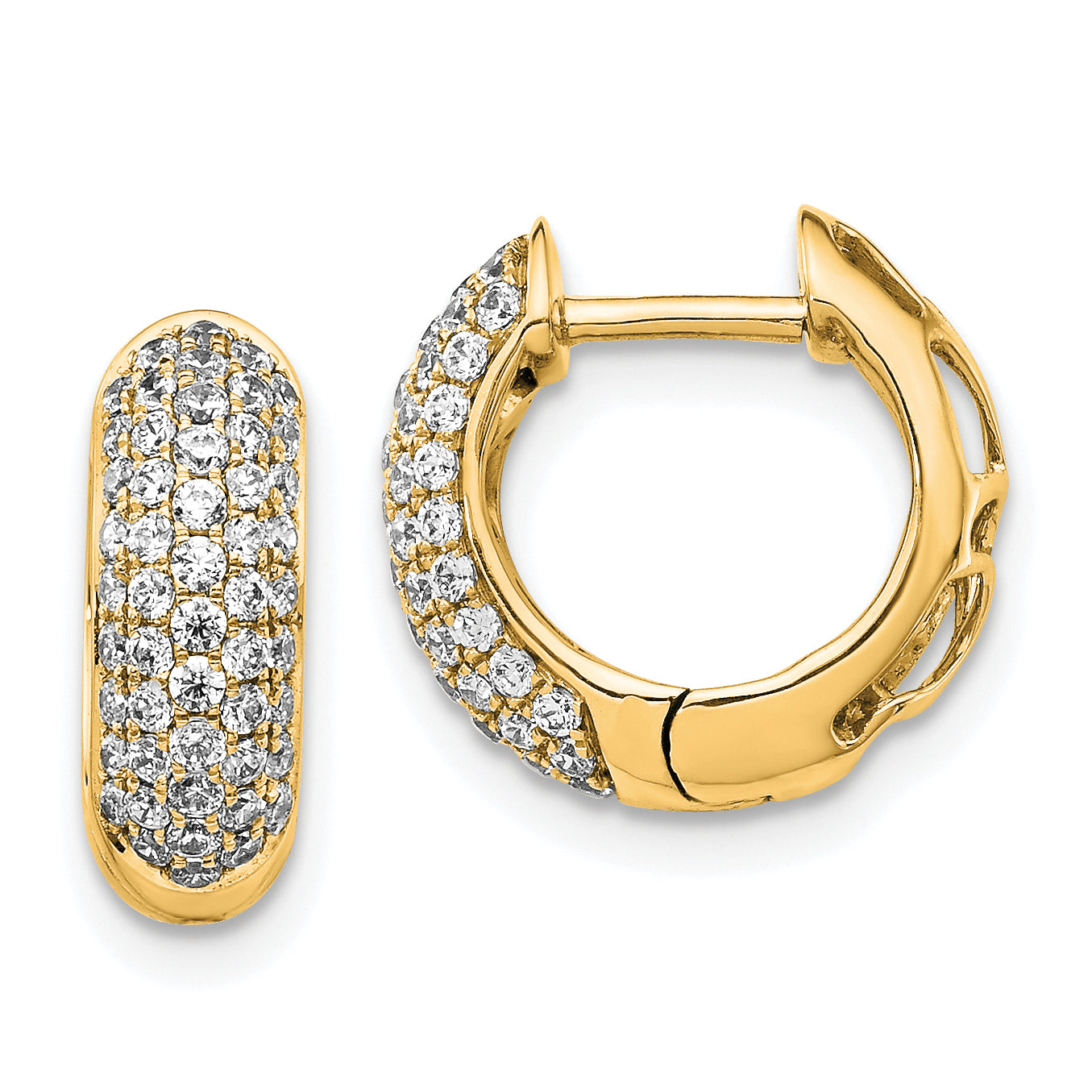 10k Diamond Hinged Hoop Earrings