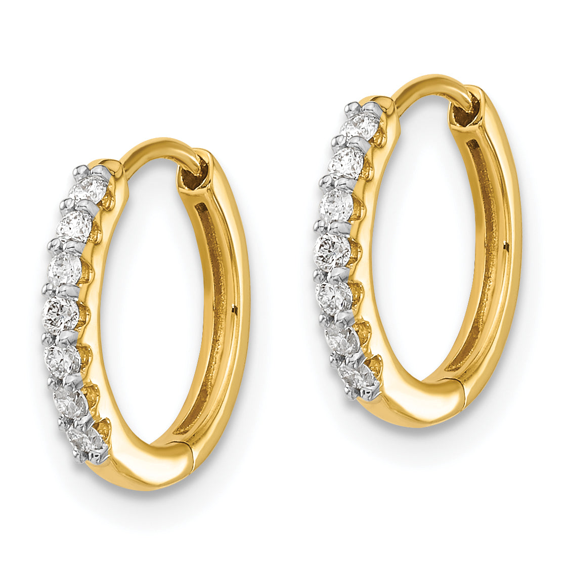 10k Diamond Hinged Hoop Earrings