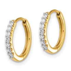 10k Diamond Hinged Hoop Earrings