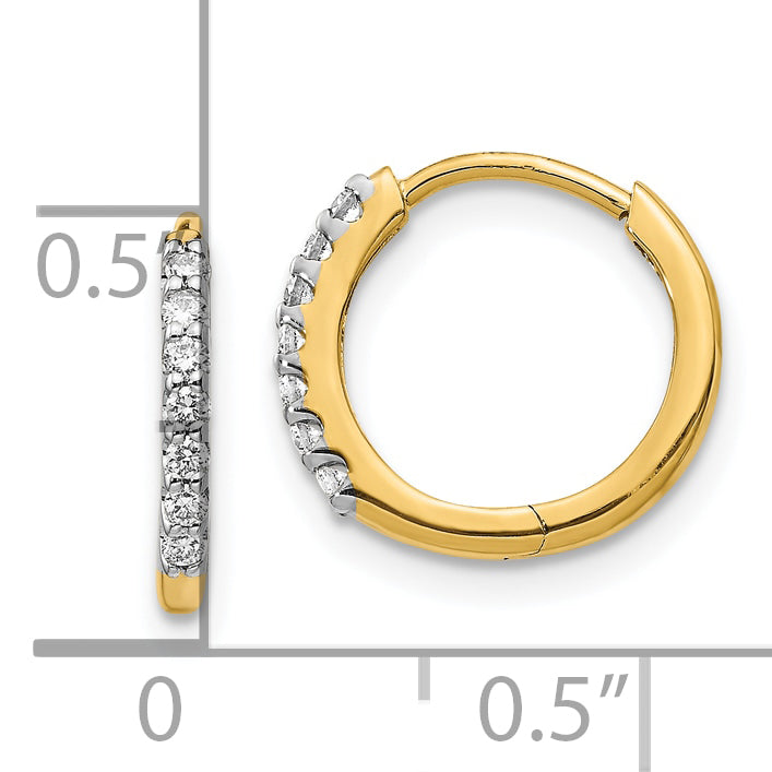 10k Diamond Hinged Hoop Earrings