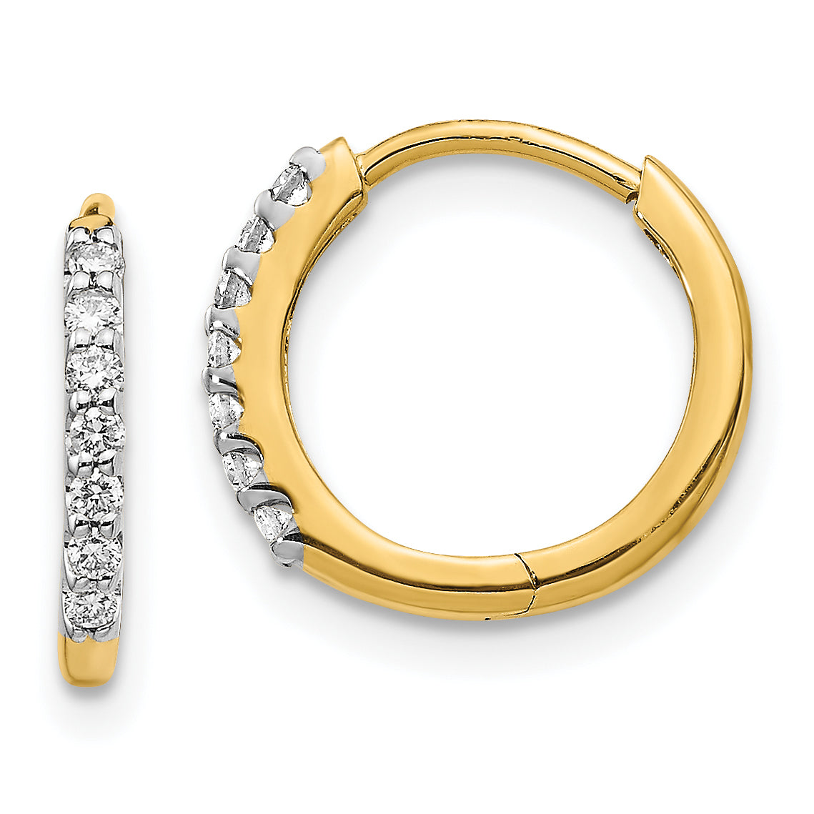 10k Diamond Hinged Hoop Earrings