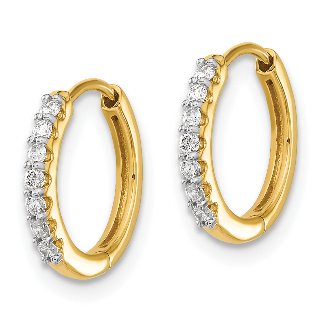 14K Lab Grown Diamond Hinged Hoop Earrings