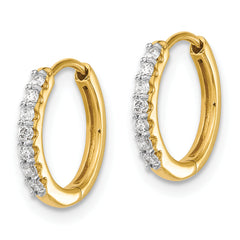 14K Lab Grown Diamond Hinged Hoop Earrings