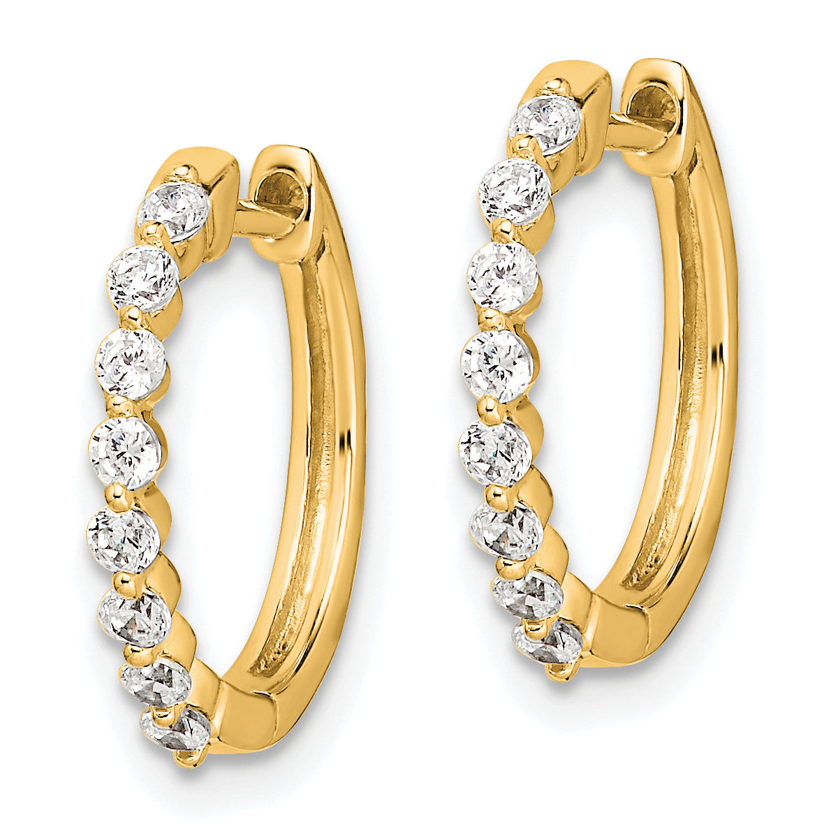 10k Diamond Hinged Hoop Earrings