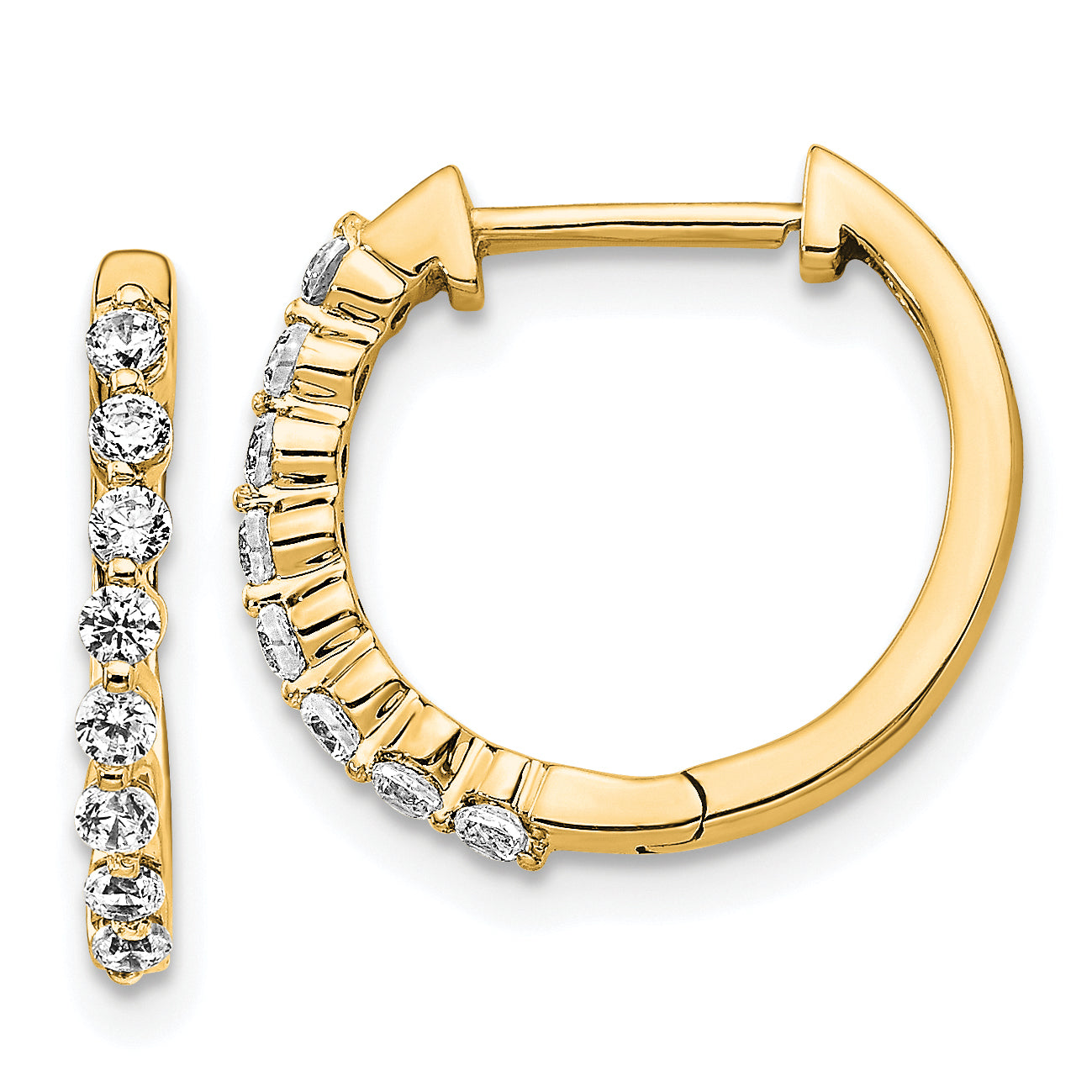 10k Diamond Hinged Hoop Earrings