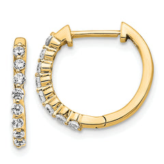 10k Diamond Hinged Hoop Earrings