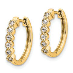 10k Diamond Hinged Hoop Earrings