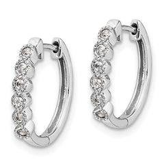 14K White Gold Lab Grown Diamond Hinged Hoop Earrings