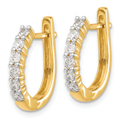 14K Lab Grown Diamond Hinged Hoop Earrings