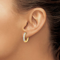 14K Lab Grown Diamond Hinged Hoop Earrings