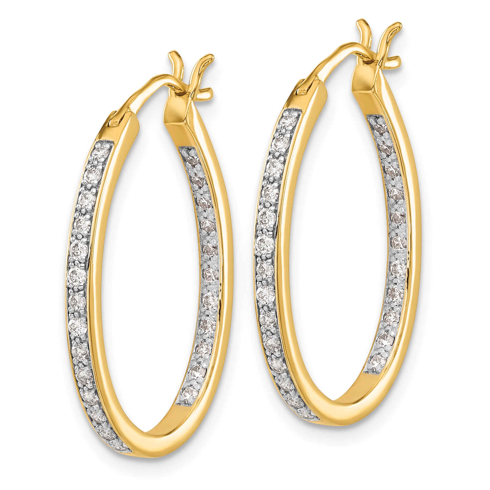 14K Lab Grown Diamond In/Out Hoop Earrings