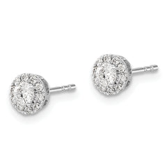 10k White Gold Diamond Cluster Post Earrings