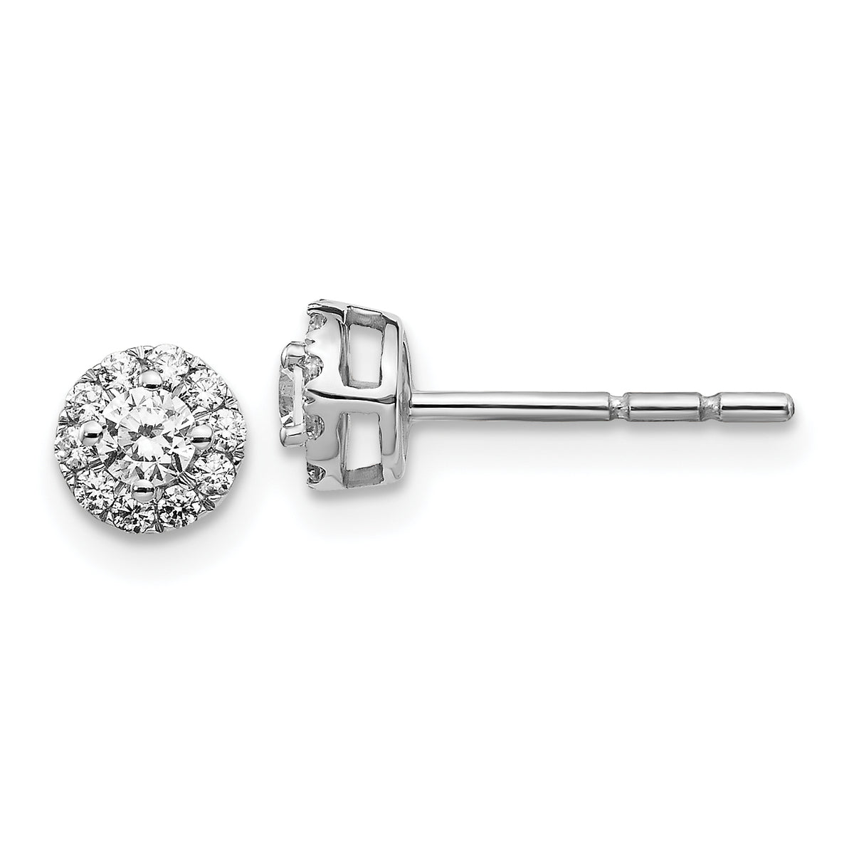 10k White Gold Diamond Cluster Post Earrings