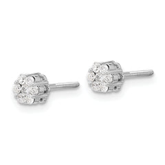 10k White Gold Diamond Cluster Post Earrings