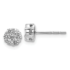 14K White Gold Lab Grown Diamond VS/SI GH, Cluster Push Back Earring