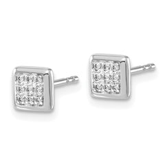 10k White Gold Diamond Post Earrings