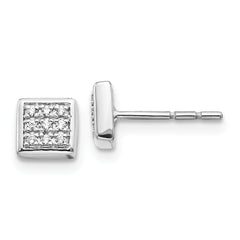 10k White Gold Diamond Post Earrings