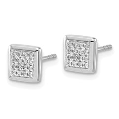 10k White Gold Diamond Post Earrings