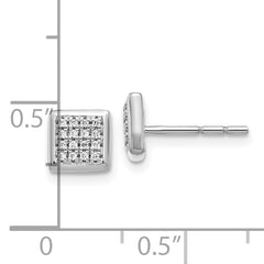 10k White Gold Diamond Post Earrings